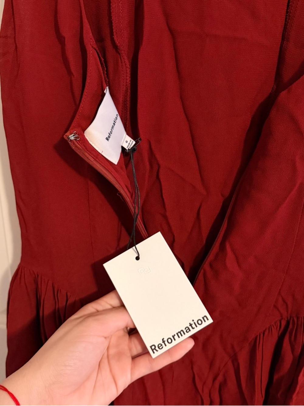 REFORMATION Rust Red Midi Dress - Picture 5 of 6